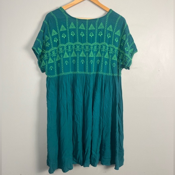 Natural life blue green embroidered mini dress size large/extra large - Picture 5 of 5